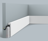 Plinthe de porte intérieure moderne de luxe en polymère plastique, finition de surface étanche, ouverture manuelle pliable pour intérieur