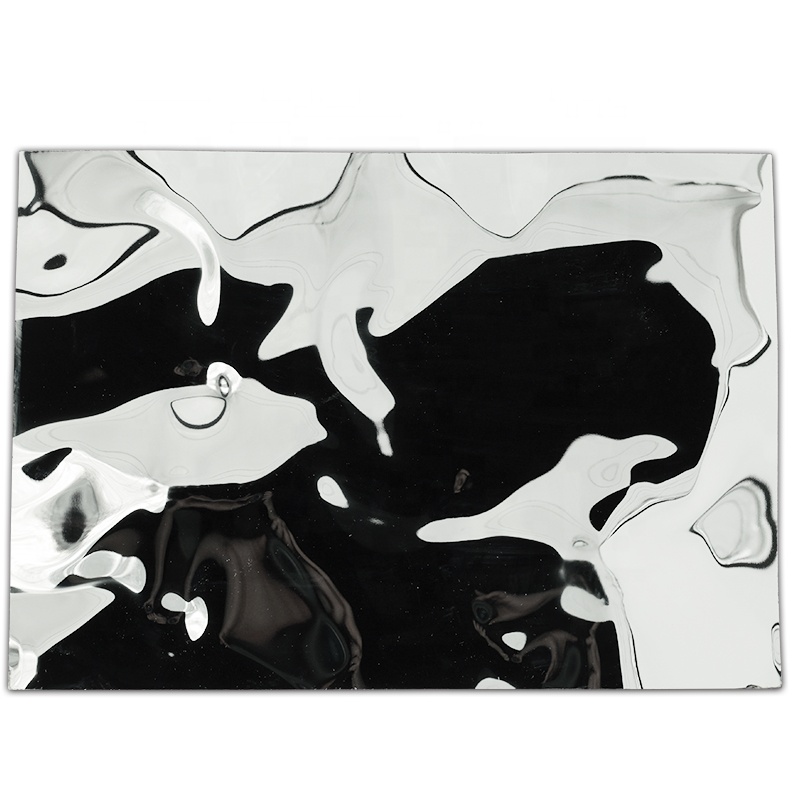 201 304 430 Mirror Polished Stainless Steel Sheet Water Wave 4x8 For Interior Wall Panel