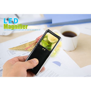 गर्म बिक्री उज्ज्वल नेतृत्व वाली हल्की आयताकार स्लाइड-आउट मैग्निफायर पॉकेट हैंडहेल्ड आवर्धक चश्मा - Product Image 4