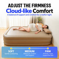 Matelas pneumatique gonflable en PVC avec pompe intégrée, couleur kaki, pour la maison et le camping