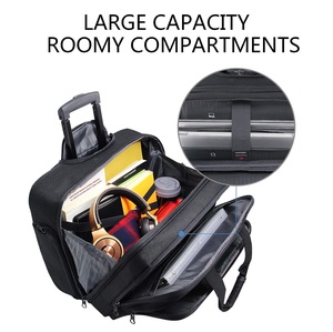 <b>17.3</b> <b>Inch</b> Waterproof Polyester Rolling <b>Laptop</b> <b>Bag</b> Wheeled Business Case RFID Pockets for Computer Travel Overnight Roller Case - Product Image 6
