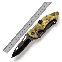 Bochen Couteau de Poche Multitool Pliant 3-en-1 Impression 3D Camouflage avec Lame de Scie et Coupe-Ceinture pour Camping Chasse Survie et Sauvetage