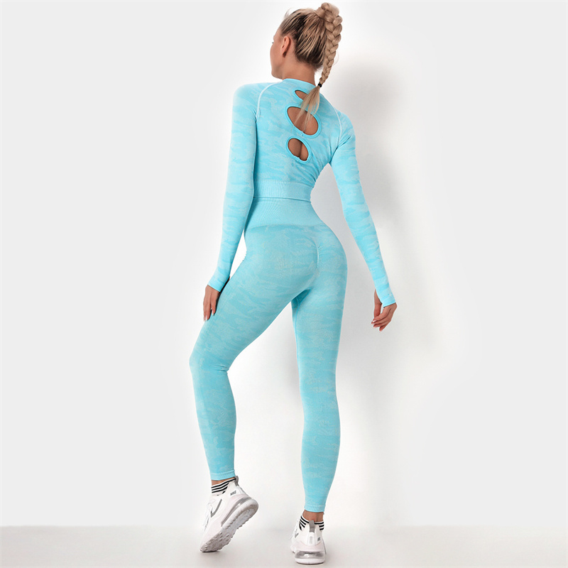 8 colors Fashion Modern Breathable Workout Clothing Women Active Wear Yoga Set hygroscopic and sweat releasing