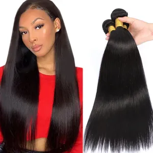 Unprocessed Wholesale Raw Weaves Bundles 20 inches Original Peruvian Straight Brazilian Bone Straight Remy Human Hair Supplier