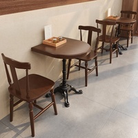 Ensemble table et chaises de restaurant en bois massif, design nordique moderne, 2 places, écologique et durable, pour café, pâtisserie, hôtel