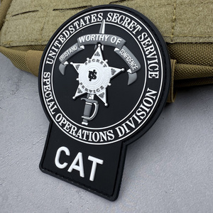 Высокое качество ПВХ 3D Резиновый патч значок тактический жилет флаг США кошка с крючком патч - Product Image 1