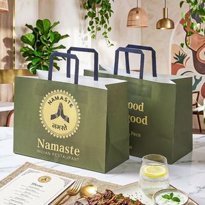 ถุงกระดาษคราฟท์สำหรับร้านอาหารไทยแบบนำกลับบ้าน พิมพ์โลโก้ของคุณเองได้ เป็นมิตรกับสิ่งแวดล้อม รีไซเคิลได้ ย่อยสลายได้ทางชีวภาพ - Product Image 3