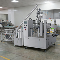 Machine d'emballage pour poudre de café et de protéines sèches |   Remplisseur de sachets préfabriqués avec vis sans fin, servo et protection anti-poussière