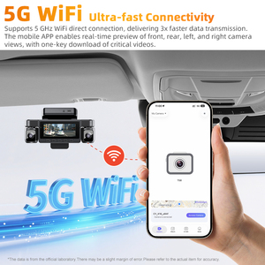 360 Degree Panoramic IPS Screen Dashcam with WiFi Mobile App Control Collision <strong>Lock</strong> 1 Year Warranty for Car/Truck Black Box X16 - Product Image 2