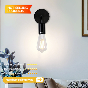 Lámparas de pared decorativas de estilo industrial moderno, color negro, construcción de hierro para iluminación de dormitorio, E27, luces de pared metálicas para apartamento - Product Image 3