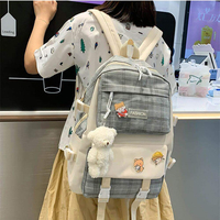 Sacs à dos de cuisine en toile esthétiques, lot de 5 pièces, grande capacité, ensemble combiné, sac de rangement portable pour l'école, les badges et les voyages