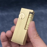 Briquet en laiton, nouveau modèle, allumage latéral, à kérosène, coupe-vent, haute étanchéité, avec mécanisme de glissement fin et roue de sable, minimaliste