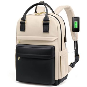 Oxford Waterproof Zipper Outdoor USB Anti-Theft Softback <b>Laptop</b> <b>Backpack</b> Physiological Curve Back Geometric Unisex Fashionable - Product Image 2