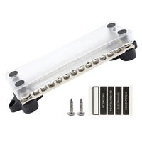 Barre de distribution de puissance robuste 4+24 bornes 100 A, négative et positive, avec couvercle en polycarbonate