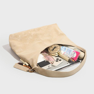 Sac hobo vintage en cuir PU souple de couleur unie avec doublure en polyester, grande capacité, sac à main à porter sous le bras, usage quotidien - Product Image 2