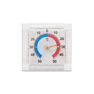 Termómetro de Dial, Plástico, Cuadrado, para Ventana o Puerta, Medidor de Temperatura Interior/Exterior, Rango de 50 Grados Celsius, Color Blanco - Product Image 5