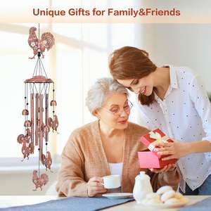 Gallo campanelli eolici giraffa all'aperto regali per donne/uomini/mamma/moglie/nonna regali di compleanno regalo commemorativo in metallo WindChime - Product Image 5