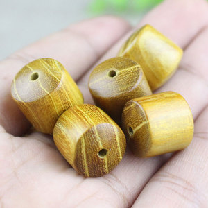 Perles en bois de santal doré, rondes, 6mm, 8mm, 15mm, grain de bois poli, pour bracelets et colliers DIY - Product Image 2