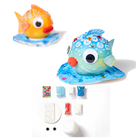 Jouet de peinture pour enfants, ensemble de bricolage mignon en argile de poisson, jouet éducatif de dessin pour garçons et filles