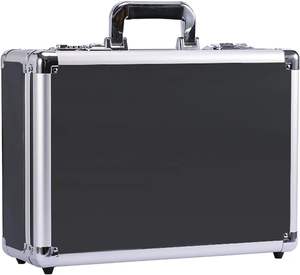 Maletín de aluminio duro Estuche de almacenamiento de bloqueo portátil con espuma para piezas de herramientas artesanales Cámaras Efectivo Viaje y accesorios - Product Image 1