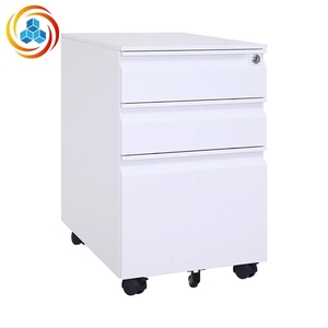 Meuble de classement mobile à 3 tiroirs entièrement assemblé, design moderne en métal noir, format A4, avec serrure à clé et roulettes, pour bureau à domicile ou salon - Product Image 2