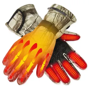 Gants de Ski chauffants en Fiber de carbone, 3 niveaux de température, pour le cyclisme, la chasse et l'hiver