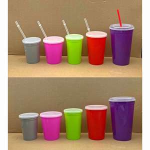 Gobelet carré en plastique 81216172232Oz avec paille, changeant de couleur, pour publicité sportive et promotionnelle - Product Image 2