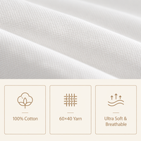 Juego de Ropa de Cama de Algodón Egipcio para Hotel, 60*80, Tejido Satinado, Blanco, King, Queen, Twin, OEM, ODM, Venta al Por Mayor de Fábrica