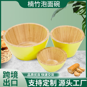ชุดชามไม้ไผ่ งานธรรมชาติ สำหรับใช้ในครัวเรือน ขนาดกลาง ใหญ่ เล็ก - Product Image 3
