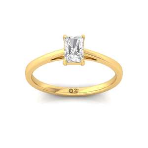 Bijoux de luxe pour femmes, solitaire en diamant CVD taille radiant, plaqué or 10K, diamants incrustés, pour fiançailles, mariage, anniversaire - Product Image 5