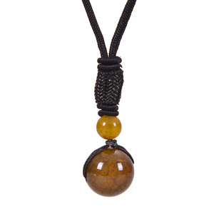 Lateefah 2025 collar de moda hombres cuerda cuentas dobles colgante de cristal de piedra Natural - Product Image 6