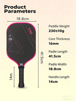 Fabricant de raquettes de pickleball avec logo personnalisé, fibre de carbone T700, noyau en nid d'abeille polymère de 16 mm, ensemble de raquettes de pickleball OEM