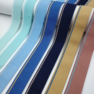 Độ bền cao Spandex/Nylon <span class=keywords><strong>Jacquard</strong></span> dệt ban nhạc đàn hồi biểu tượng tùy chỉnh 4cm chiều rộng đầy màu sắc sọc cho may nhà dệt sử dụng - Product Image 3