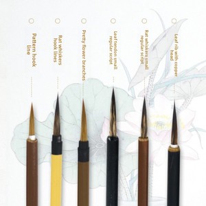 Pincel Guizhi de Pelo de Rata para Pintura China y Caligrafía, con Textura de Rama de Flor y Pelo de Lobo para Delineado - Product Image 2