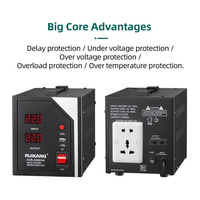 Stabilisateur de tension domestique automatique monophasé à relais avec écran LCD, certifié CE ISO9001, protection contre les courts-circuits, 2 KVA, vente en gros