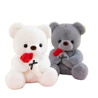 Ours en peluche personnalisé en forme de rose, jouet en peluche doux en gros pour cadeaux romantiques d'anniversaire et de mariage