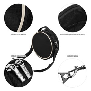 Étui souple pour kalimba portable, en tissu imperméable, forme circulaire, sac de rangement multifonctionnel rond avec sangle réglable - Product Image 3