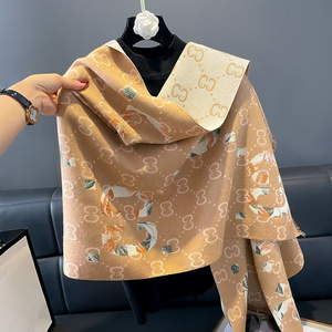 Mới Nhất Phong Cách Mùa Đông Ấm Dày Chiếc Khăn Cho Phụ Nữ Sang Trọng Thiết Kế Logo Hai Mặt Màu Sắc Đôi Pashmina Khăn Choàng - Product Image 3