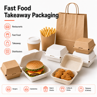 Boîte à burger jetable auto-élevable en papier kraft, carton blanc, bagasse, coque rigide, logo personnalisé, petite/moyenne/grande taille, fabriquée en Chine
