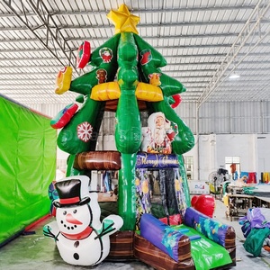 <span class=keywords><strong>Castillo</strong></span> Inflable con Forma de Árbol de Navidad, 6x5.4m, Casa de Brinco con Tobogán para Alquiler en Fiestas, Venta al Por Mayor - Product Image 5
