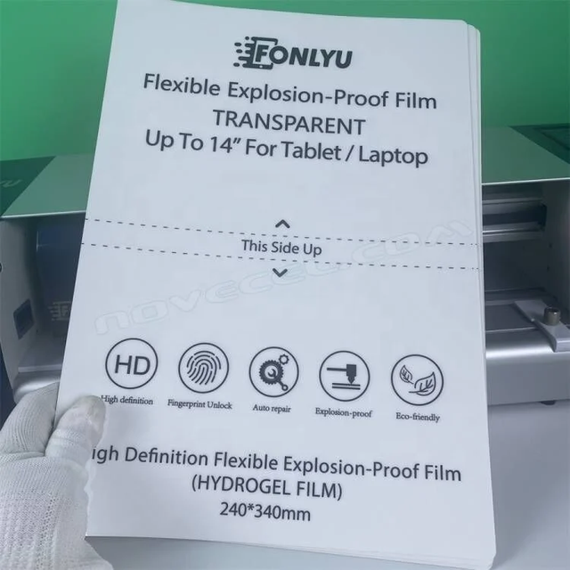 Fonlyu Tablets Screen Protectors for Plotter Cutting Machine TPU Hydrogel Micas for iPad Air Pro Laptop Protective Films