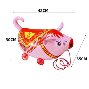 Cute Wheeled Pig <b>Toy</b> PVC Animal Pull Along <b>Toy</b> For Kids 4-6 Years Old - Product Image 3