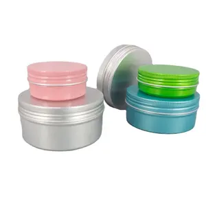 Wholesale Custom Round Aluminum Box Quality Cosmetic Tin Containers Jar With Screw Lid Empty Aluminum Small Cans