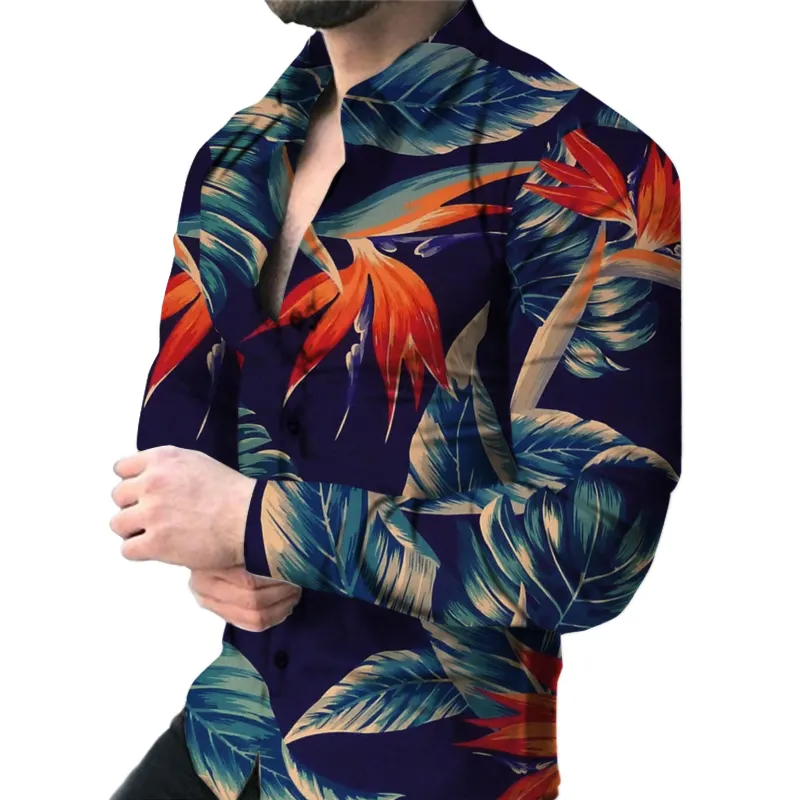 מקרית פרחוני הדפסת בגדי גברים של חולצות חם למכור ארוך שרוול 1 חתיכה צמר בד סרוג למבוגר מודפס חולצה