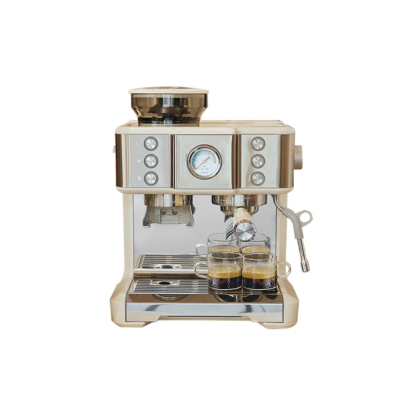 Mesin pembuat kopi Espresso dan Cappuccino otomatis tekanan tinggi 2200W dengan buih susu