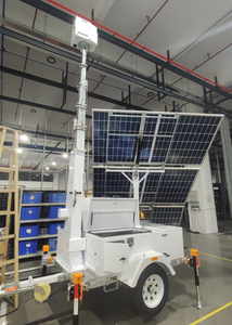 Radar kích hoạt tháp CCTV năng lượng mặt trời với thiết bị Sence gió và bảng điều khiển năng lượng mặt trời có thể điều chỉnh 144 ° - Product Image 5