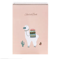 Cuaderno de Dibujo A4 con Espiral Superior, Diseño de Alpaca, Papel en Blanco para Dibujar, para Niños, Estudiantes, Arte