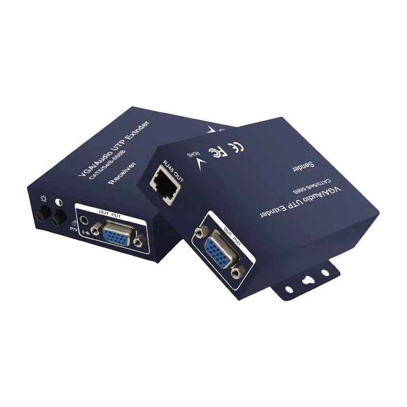 Extender VGA di alta qualità 200 metri trasmettitore da VGA a cavo di rete trasmettitore di rete audio e video HD 1080P