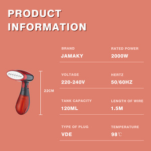 Défroisseur Vapeur Portable JAMAKY Rouge 220V – Fer à Vapeur Électrique pour le Repassage des Vêtements - Product Image 4