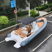 Fabricant de Qingdao, bateau pneumatique rigide de luxe, 17-27 pieds, coque en fibre de verre, RIB certifié CE, à vendre